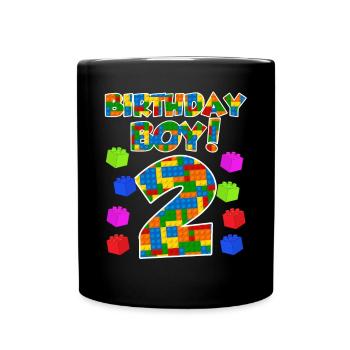 2. Geburtstag Junge 2 Jahre - Tasse einfarbig - Schwarz - Vorne