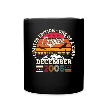 December Year 2006 16th birthday gift - Full Colour Mug - black - Front