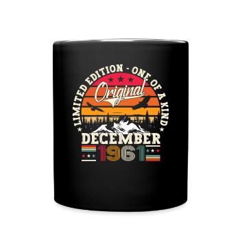Born December 1961 61st birthday gift - Full Colour Mug - black - Front