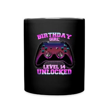 14th Birthday Gamer Girl - Full Colour Mug - black - Front
