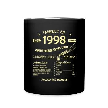 Super Original Anniversaire 25 ans vintage 1998 - Mug uni - noir - Devant