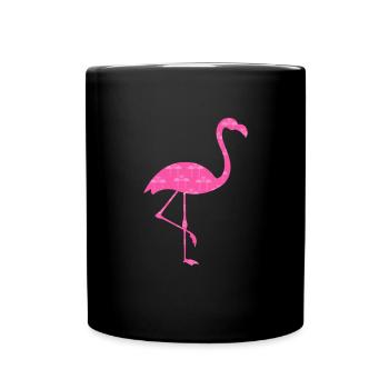 Flamingo Pink Vogel Zoo Sommer Urlaub Geschenk - Tasse einfarbig - Schwarz - Vorne