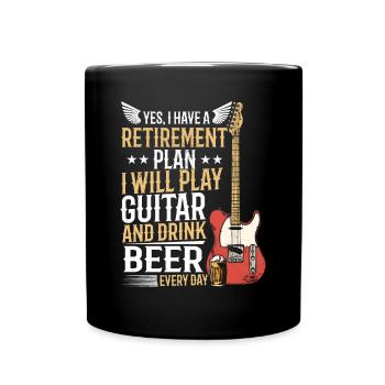 Play Guitar And Drink Beer - Guitar Player Bass Gu - Tasse einfarbig - Schwarz - Vorne