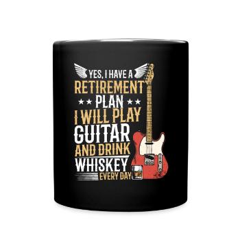 Jouer de la guitare et boire du whisky - Guitariste basse - Mug uni - noir - Devant