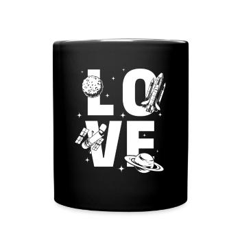 Love Rocket Scientist Space Astronaut Space Ship - Mug uni - noir - Devant