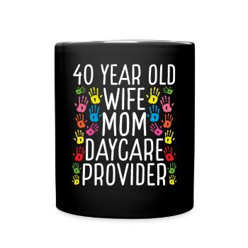 40 ans Fournisseur de services de garde Femme Maman Garde d’enfants - Mug uni - noir - Devant