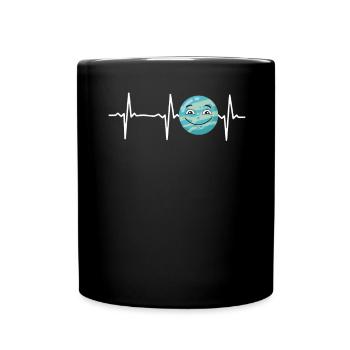 Heartbeat Planet Astronome du système solaire aérospatial - Mug uni - noir - Devant