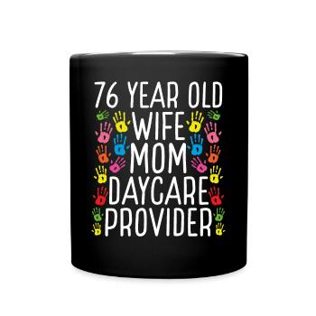 76 ans Fournisseur de services de garde Femme Maman Garde d’enfants - Mug uni - noir - Devant