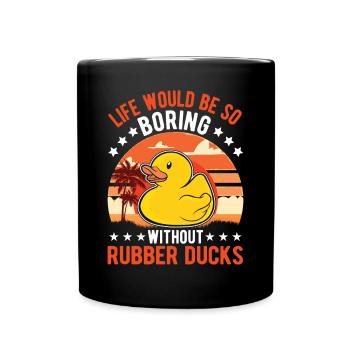 Rubber Duck Gift Squeaky Duck Bathing Duck - Mug uni - noir - Devant