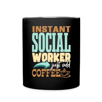 Travailleur social du café drôle - Mug uni - noir - Devant