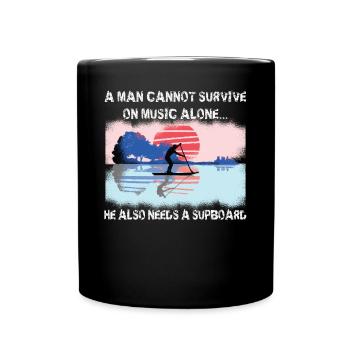 SUP Guitar Music Paddleboarding Stand Up Paddle - Full Colour Mug - black - Front