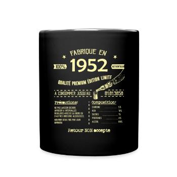 Super Original Anniversaire 71 ans vintage 1952 - Mug uni - noir - Devant