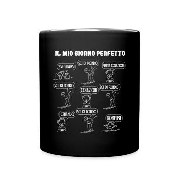 Ma journée parfaite de ski de fond - Mug uni - noir - Devant