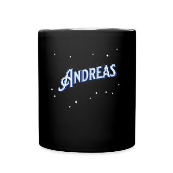 Andreas Namen personalisiert - Tasse einfarbig - Schwarz - Vorne