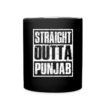 Sikh Indian Sikhism Punjabi Alphabet Writing - Full Colour Mug - black - Front