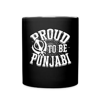 Sikh Indian Sikhism Punjabi Alphabet Writing - Full Colour Mug - black - Front