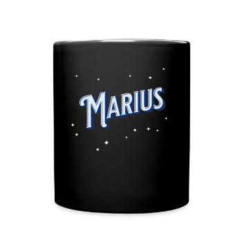 Marius Namen personalisiert - Tasse einfarbig - Schwarz - Vorne