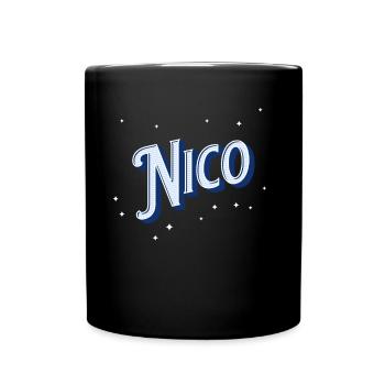 Nico Namen personalisiert - Tasse einfarbig - Schwarz - Vorne