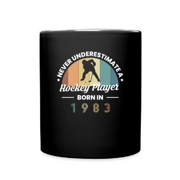 Ne jamais sous-estimer un joueur de hockey 1983 - Mug uni - noir - Devant
