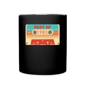 Best Of 1983 Cassette 40th Birthday Shirt - Full Colour Mug - black - Front