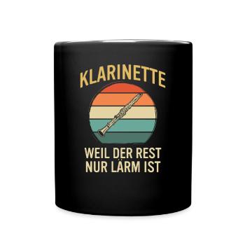Klarinette Klarinettenspieler Klarinettist - Tasse einfarbig - Schwarz - Vorne