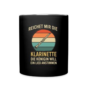 Klarinette Klarinettenspieler Klarinettist - Tasse einfarbig - Schwarz - Vorne