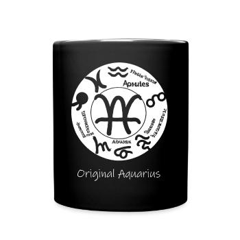 Sternzeichen Wassermann 002 weiß - Tasse einfarbig - Schwarz - Vorne
