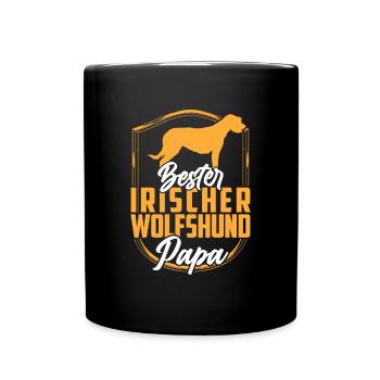 Irischer Wolfshund Papa Irland Windhund - Tasse einfarbig - Schwarz - Vorne