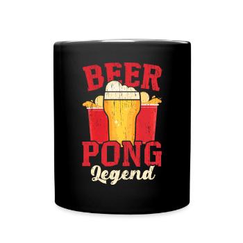 Bier Pong Legende Alkohol Trinkspiel Bier Pong - Tasse einfarbig - Schwarz - Vorne