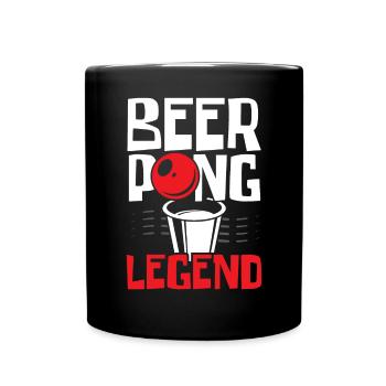 Bier Pong Legende Alkohol Trinkspiel Bier Pong - Tasse einfarbig - Schwarz - Vorne