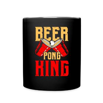 Beer Pong King Alcool Jeu à boire Beer Pong - Mug uni - noir - Devant