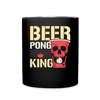 Beer Pong King Alcool Jeu à boire Beer Pong - Mug uni - noir - Devant