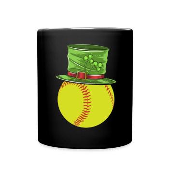Softballspieler Sport St. Patrick's Saint Pattys - Tasse einfarbig - Schwarz - Vorne