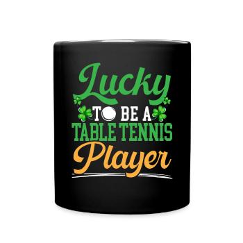 Glück, ein Tischtennisspieler zu sein St. Patricks Day - Tasse einfarbig - Schwarz - Vorne