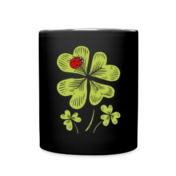 Ladybug St. Patricks Day Bug Catcher Entomologist - Full Colour Mug - black - Front