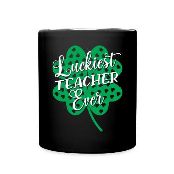Glücklichster Lehrer aller Zeiten St. Patrick's Saint Pattys - Tasse einfarbig - Schwarz - Vorne