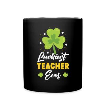 Glücklichster Lehrer aller Zeiten St. Patrick's Saint Pattys - Tasse einfarbig - Schwarz - Vorne