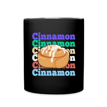 Cinnamon Bun Art pour Cinnamon Roll Lover - Mug uni - noir - Devant