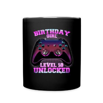 18 ans femme jeux vidéo d’âge - Mug uni - noir - Devant