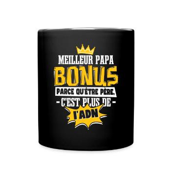 Papa Bonus | Beau Papa | Beau Père - Mug uni - noir - Devant
