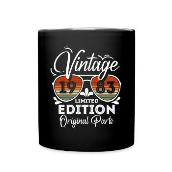 Vintage 40. Geburtstag Palmen Strand Urlaub - Tasse einfarbig - Schwarz - Vorne