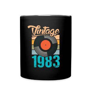 Disque vinyle vintage 1983 40e anniversaire - Mug uni - noir - Devant