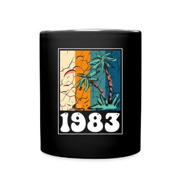 Vintage 40. Geburtstag Palmen Strand Urlaub - Tasse einfarbig - Schwarz - Vorne