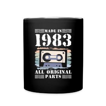 Fabriqué en 1983 40 Birthday Shirt Gift Cassette - Mug uni - noir - Devant