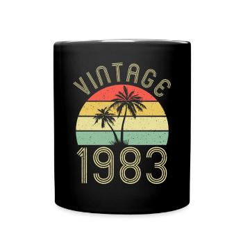 Vintage 40. Geburtstag Palmen Strand Urlaub - Tasse einfarbig - Schwarz - Vorne