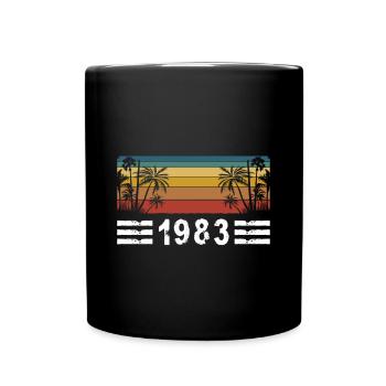 Vintage 40. Geburtstag Palmen Strand Urlaub - Tasse einfarbig - Schwarz - Vorne