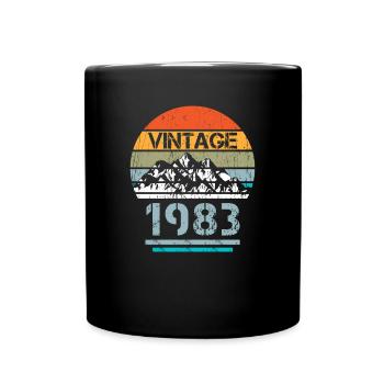 Vintage Retro Berge 1983 40. Geburtstag - Tasse einfarbig - Schwarz - Vorne