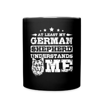 Au moins mon berger allemand me comprend - Mug uni - noir - Devant