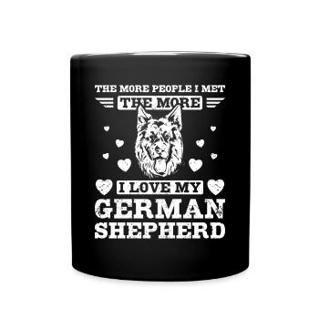 Les gens et j’aime mon berger allemand - Mug uni - noir - Devant