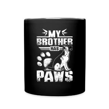 Mon frère a des pattes berger allemand - Mug uni - noir - Devant